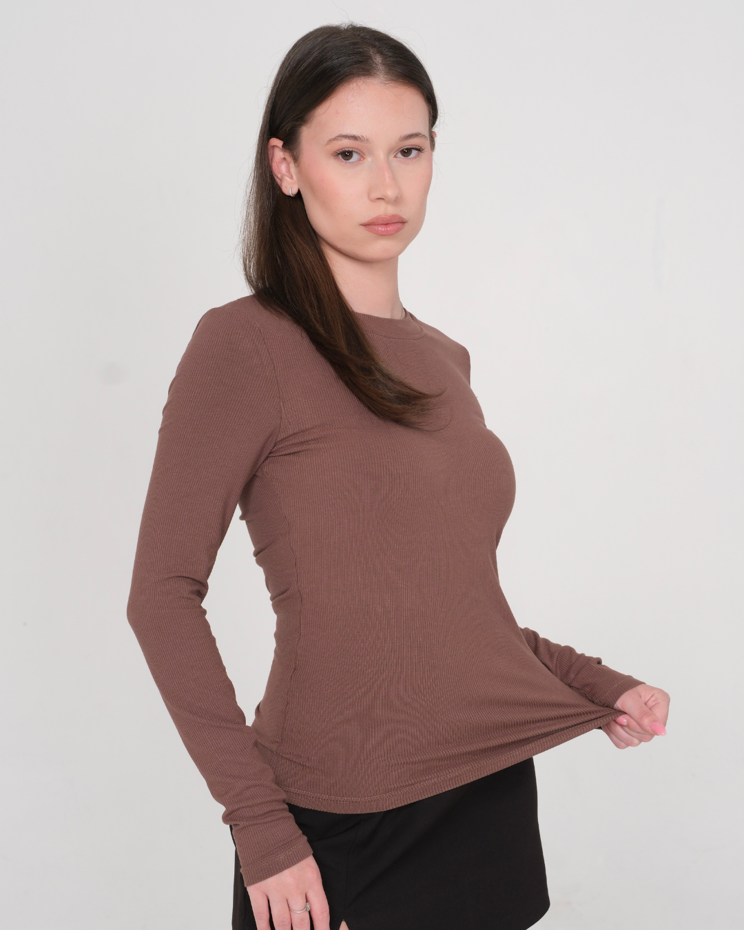 BralessTop - Manche longue côtelé