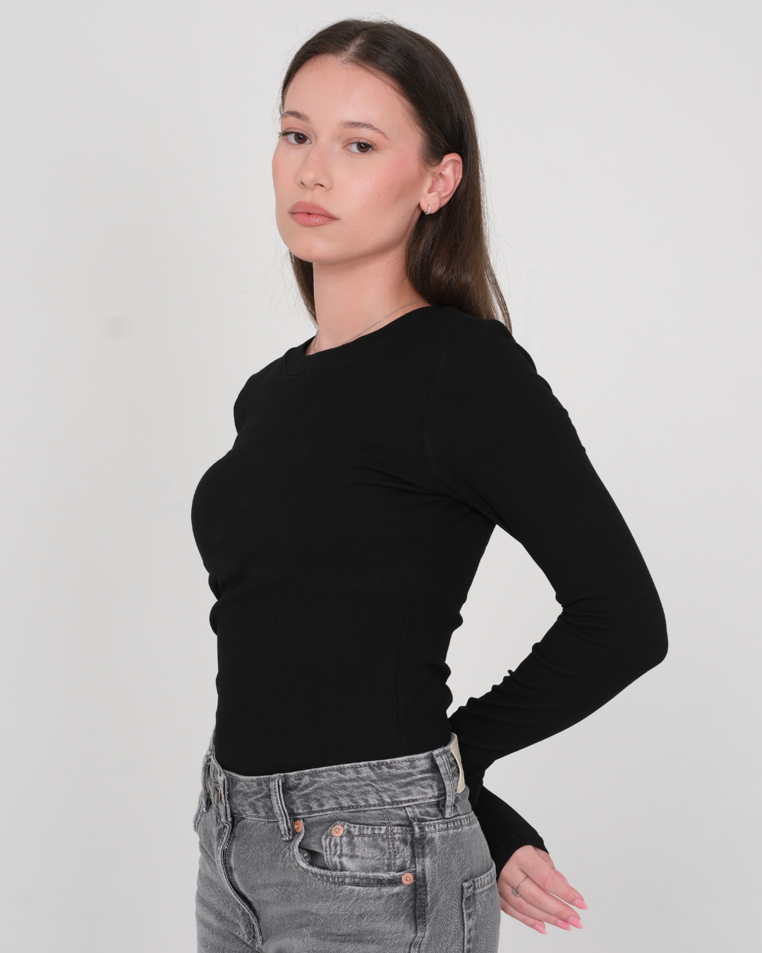 BralessTop - Manche longue côtelé